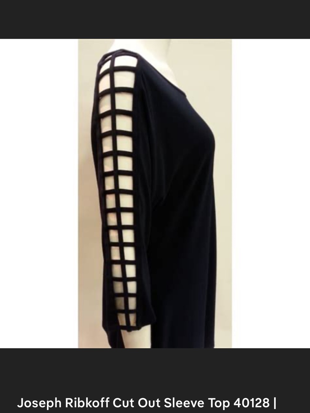 Joseph Ribkoff Black Ladder-Sleeve Long Sleeve Top
